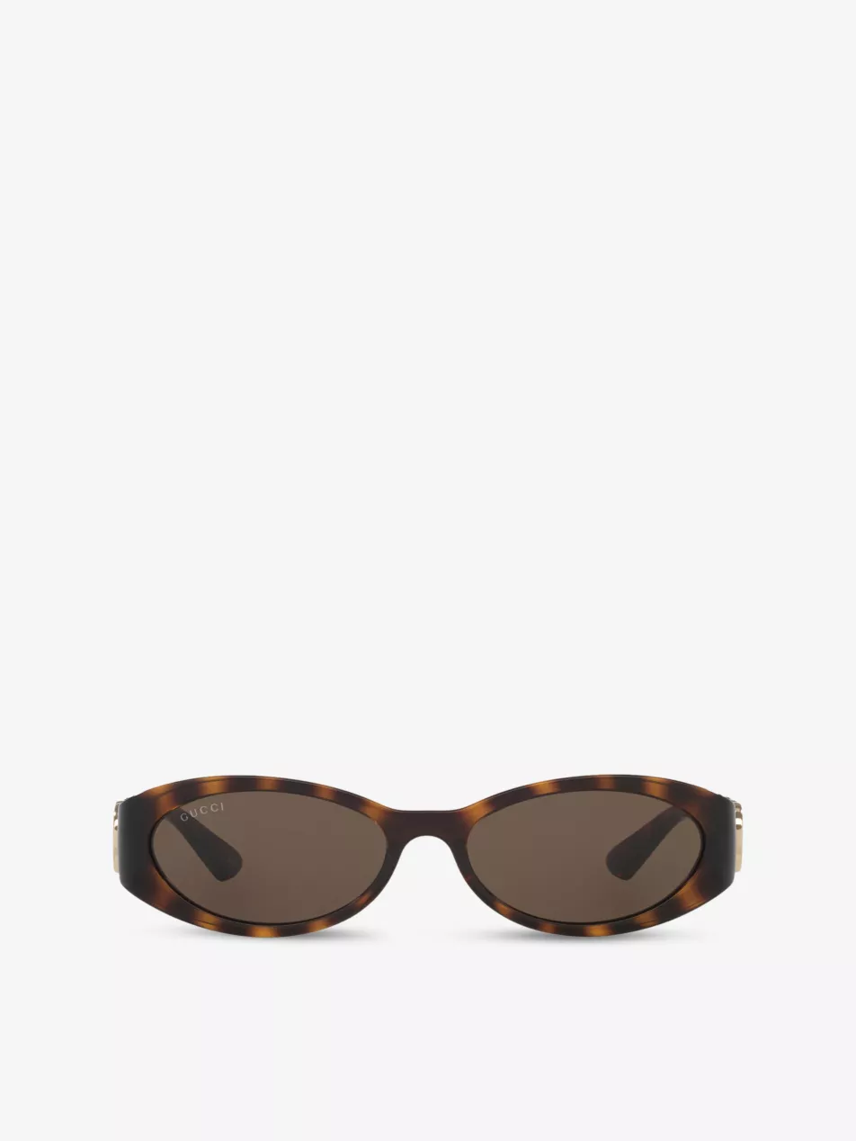 Gg1660s Oval-Frame Acetate Sunglasses