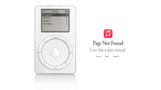 Apple's fully working iPod on the Apple Music error page