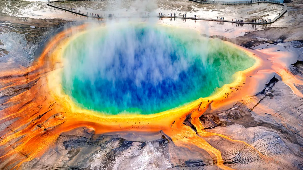 A blue valley with red streaks around it.