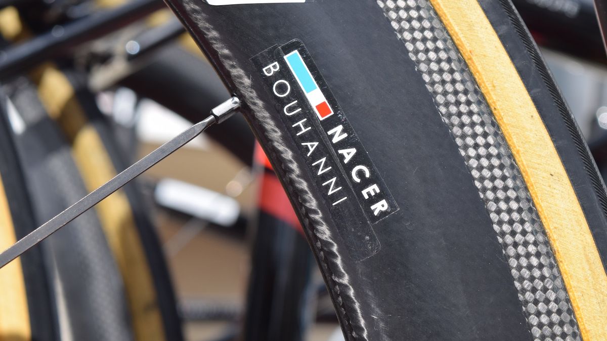 Nacer Bouhanni's name adorns his Vision wheels aboard the Orbea Orca