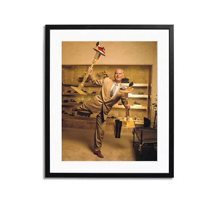 Manolo Blahnik wall art.