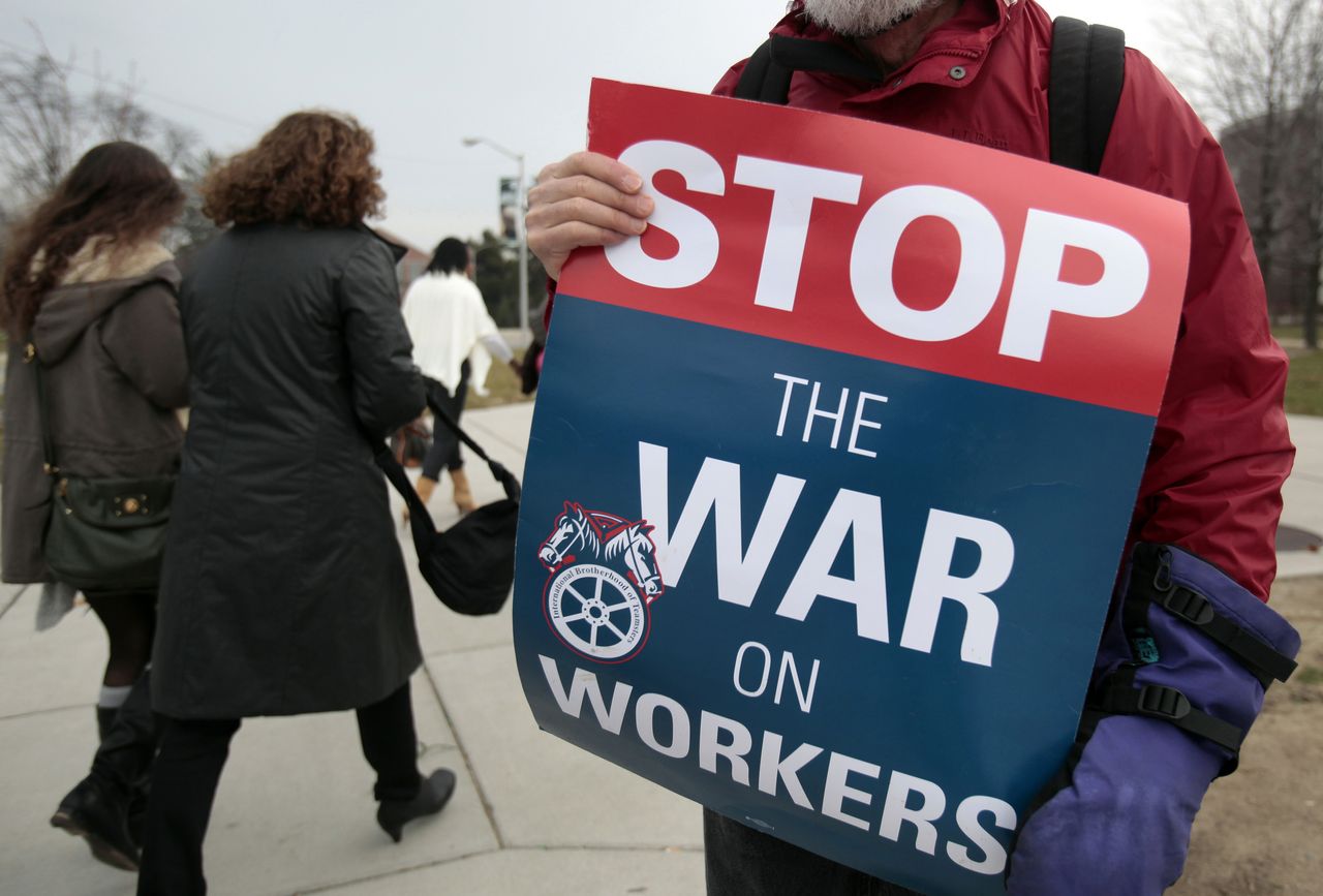 A protest in Michigan.