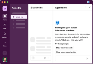 Example image showing Salesforce AI agent capabilities in Slack.