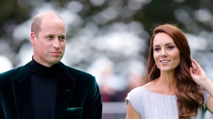 LONDON, UNITED KINGDOM - OCTOBER 17: (EMBARGOED FOR PUBLICATION IN UK NEWSPAPERS UNTIL 24 HOURS AFTER CREATE DATE AND TIME) Prince William, Duke of Cambridge and Catherine, Duchess of Cambridge attend the Earthshot Prize 2021 at Alexandra Palace on October 17, 2021 in London, England. The Earthshot Prize, created by Prince William, Duke of Cambridge and The Royal Foundation, is an environmental prize awarded to the most inspiring and innovative solutions to environmental challenges facing the planet. (Photo by Max Mumby/Indigo/Getty Images)