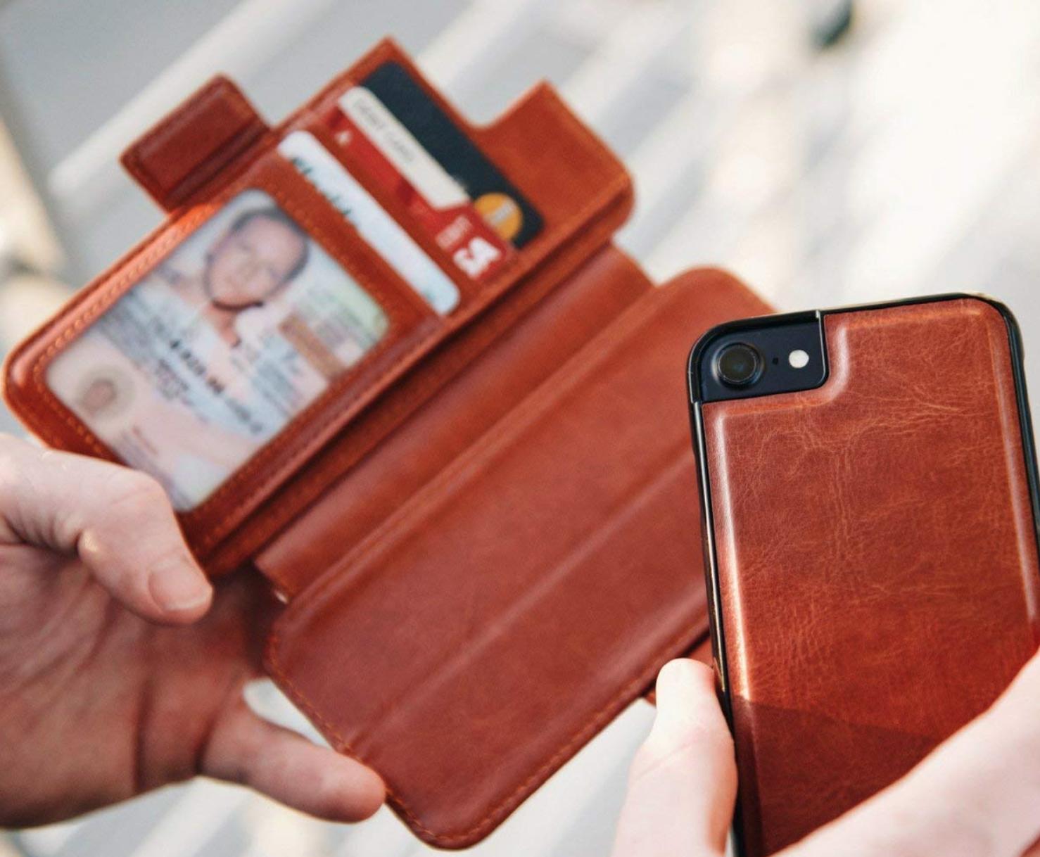 ZVE Wallet Zipper Pocket Protective Phone Case iPhone 8 Plus
