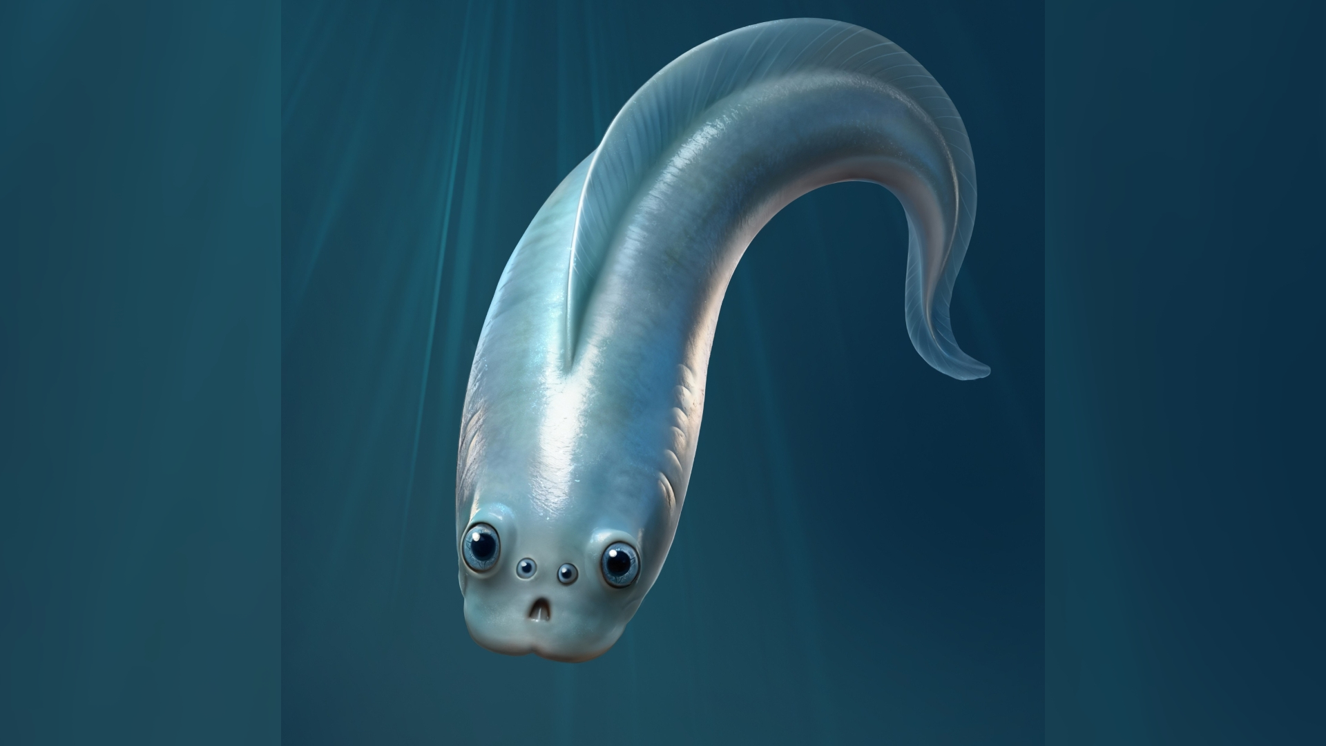 An artist's reconstruction of a myllokunmingid with four eyes. 