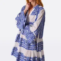 Greek Archaic Kori Linen Embroidered Mini Dress, £135 ($146.23) | JulesB