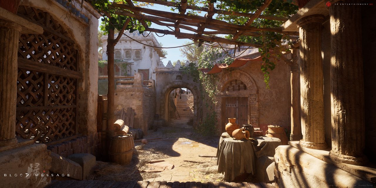 A pre-release screenshot from historical action epic videogame Blood Message of ancient western China.