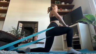 Alice Porter performing hip stretch