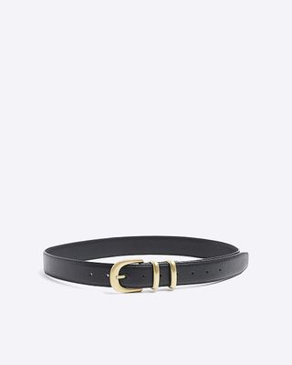 Black Faux Leather Belt