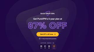 PureVPN Black Friday deal on website homepage