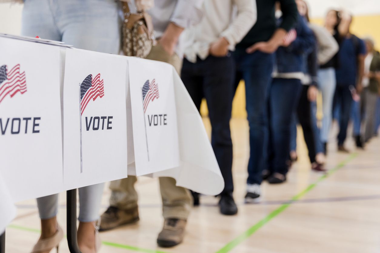 Voters casting their ballot.