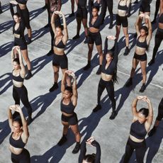 athletes and models wear the NikeSKIMS collaboration