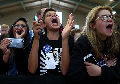 Young Hillary Clinton supporters. 