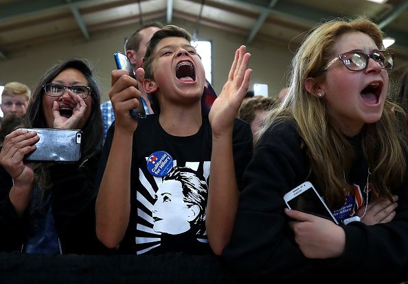 Young Hillary Clinton supporters. 