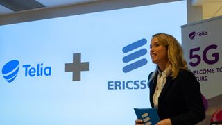 Jenny Lindqvist presenterer samarbeidet mellom Ericsson og Telia.