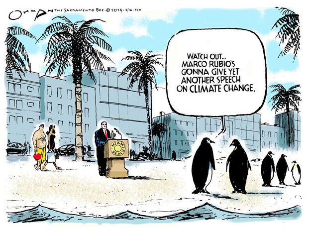 Political cartoon Marco Rubio climate change