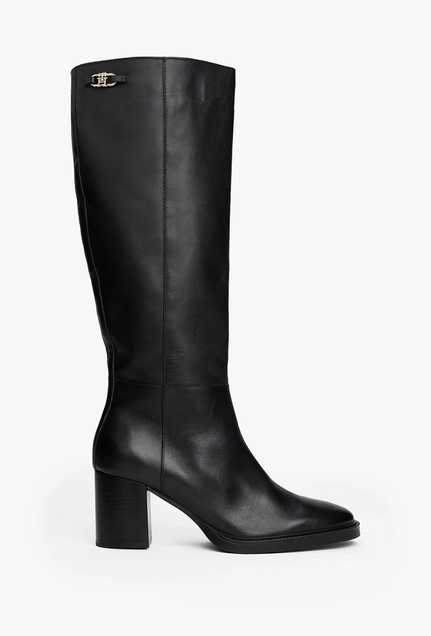 Tommy Hilfiger, Leather TH Monogram Horsebit Knee-High Boots