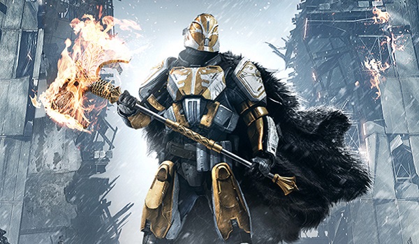 A Titan wields an ax in Destiny