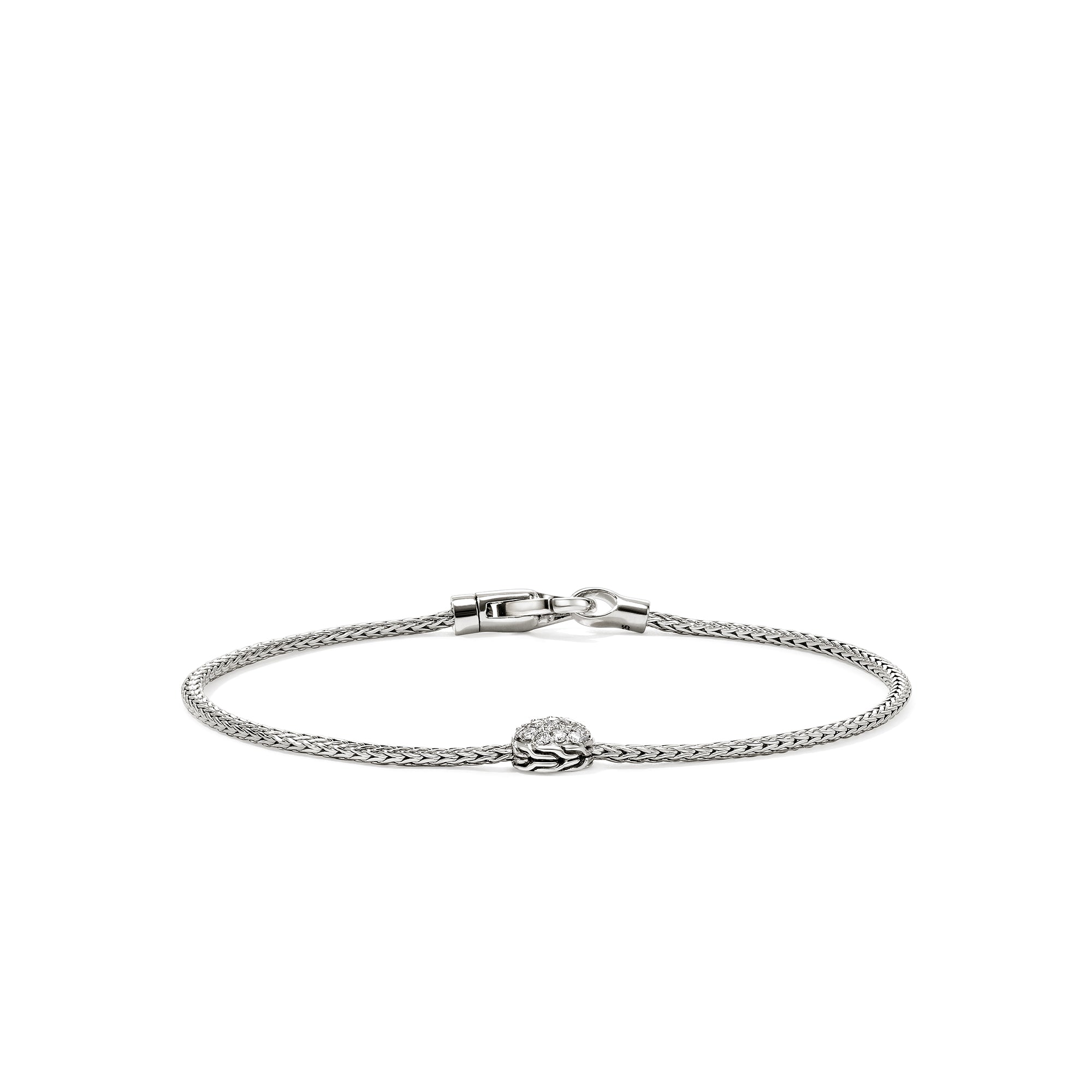 Jh Essential Pavé Bracelet, Sterling Silver, Diamonds, 1.8mm|bup987612di