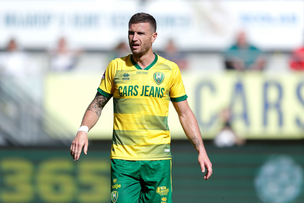 DEN HAAG, NETHERLANDS - MAY 14: Daryl Janmaat of ADO Den Haag during the Dutch Keuken Kampioen Divisie match between ADO Den Haag v NAC Breda at the Cars Jeans Stadium on May 14, 2022 in Den Haag Netherlands (Photo by Angelo Blankespoor/Soccrates/Getty Images)