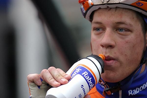 Drink time after a cold, hard race.