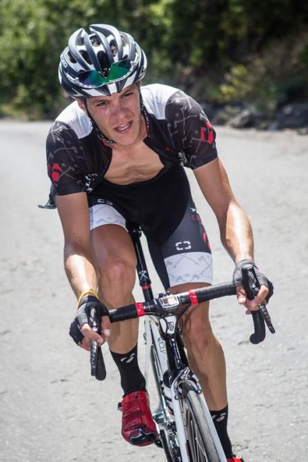 Jasper Stuyven (Bontrager) nearly caught the front riders on the steep final climb.