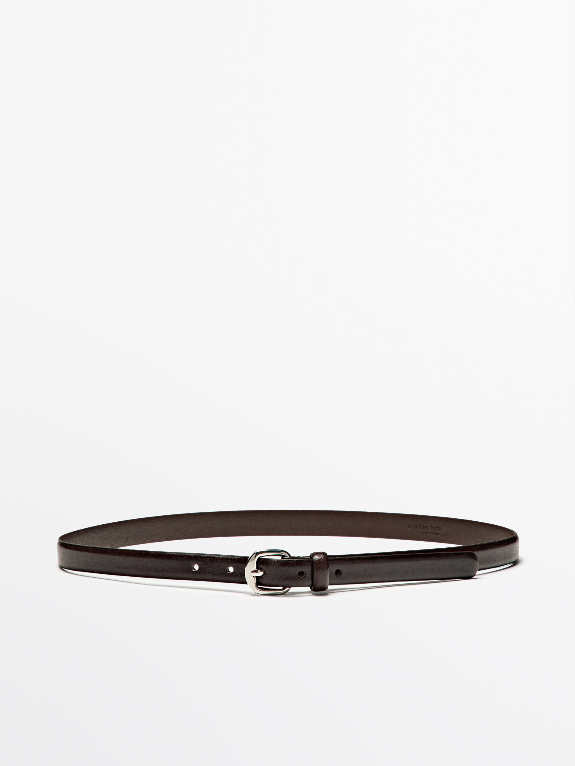 Leather Belt With Arched Buckle