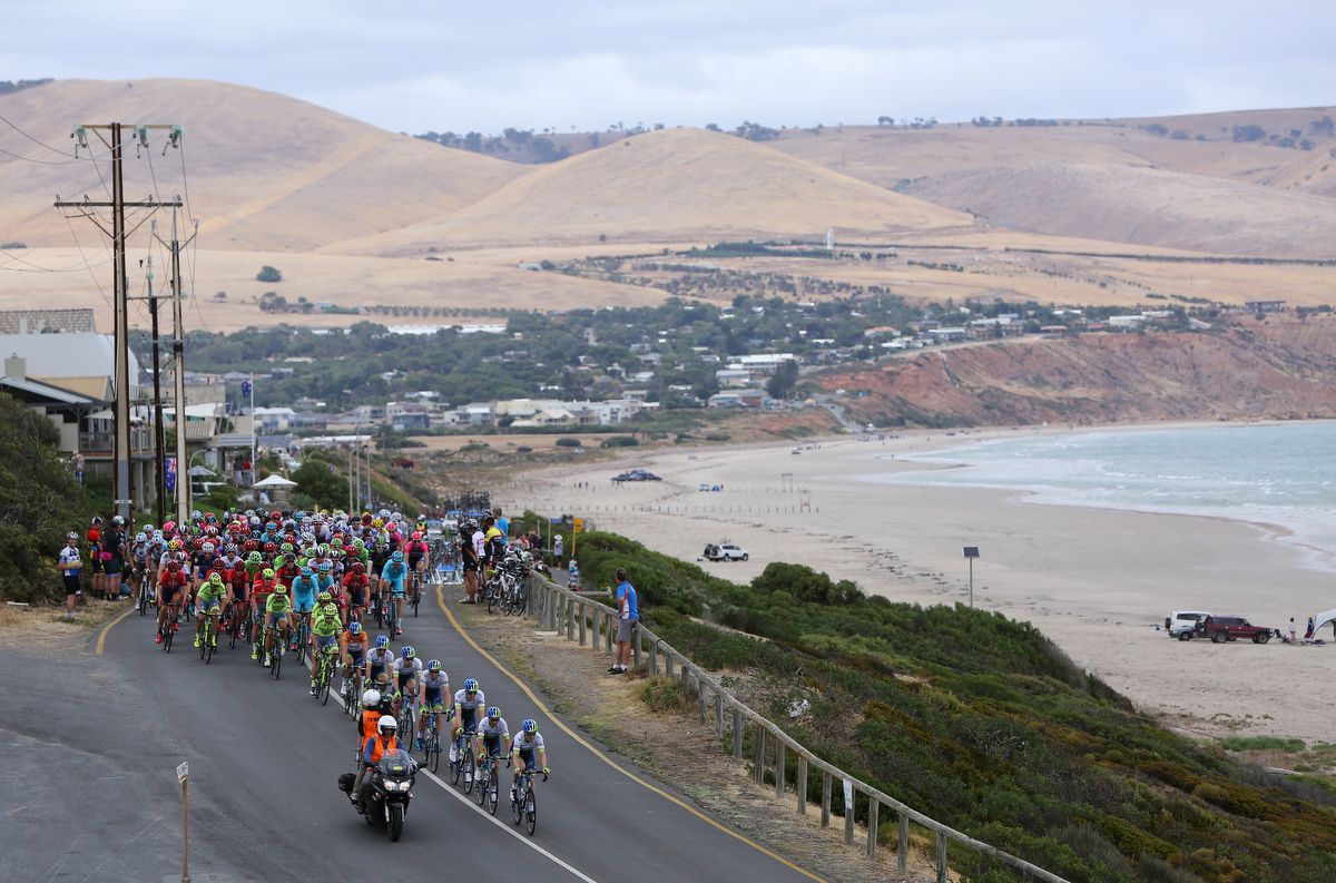 The Tour Down Under takes in the South Australian coastline