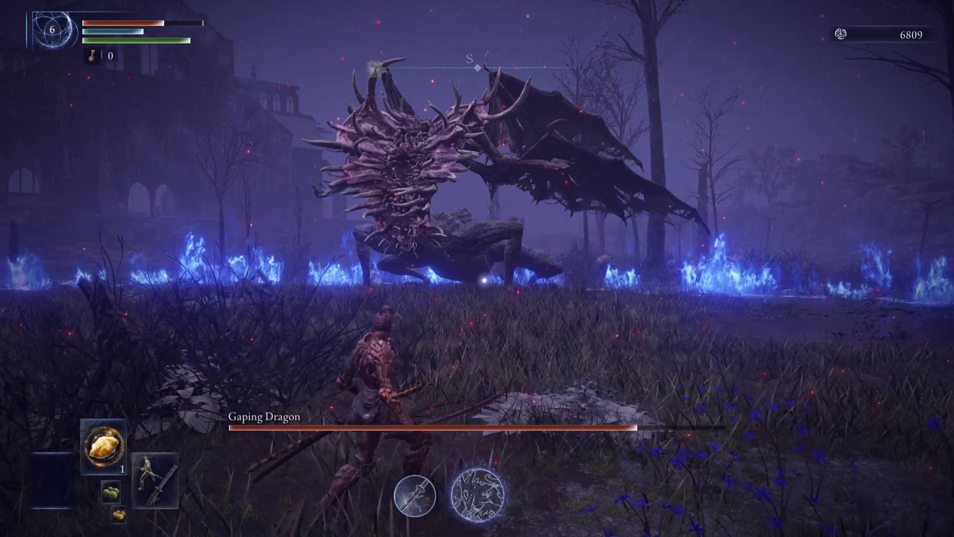 Elden Ring Nightreign facing off against Gaping Dragon boss