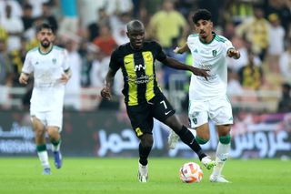 N'Golo Kante on the ball for Al-Ittihad against Al-Ahli in the Saudi Pro League in October 2023.