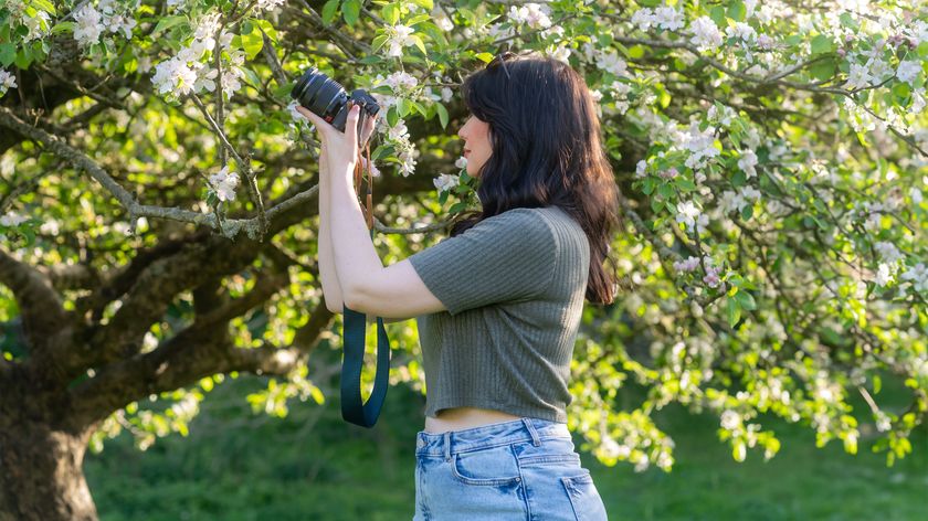 woman using a beginner camera
