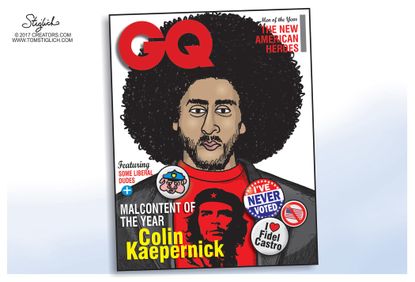 Political cartoon U.S GQ Colin Kaepernick
