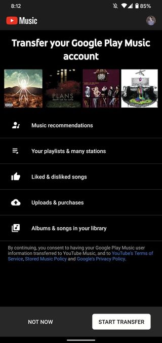 Transferring Google Play Music library to YouTube Music