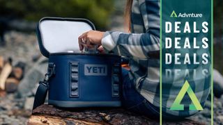 Woman using Yeti Hopper Flip 8 cooler