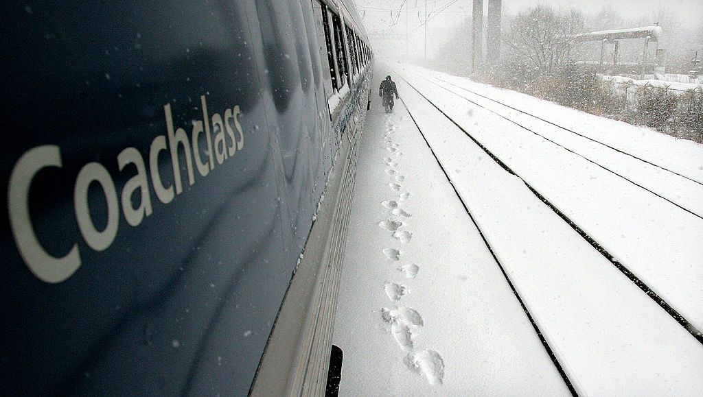 An Amtrak train was stuck in a snowbank for 13 hours.