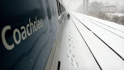 An Amtrak train was stuck in a snowbank for 13 hours.