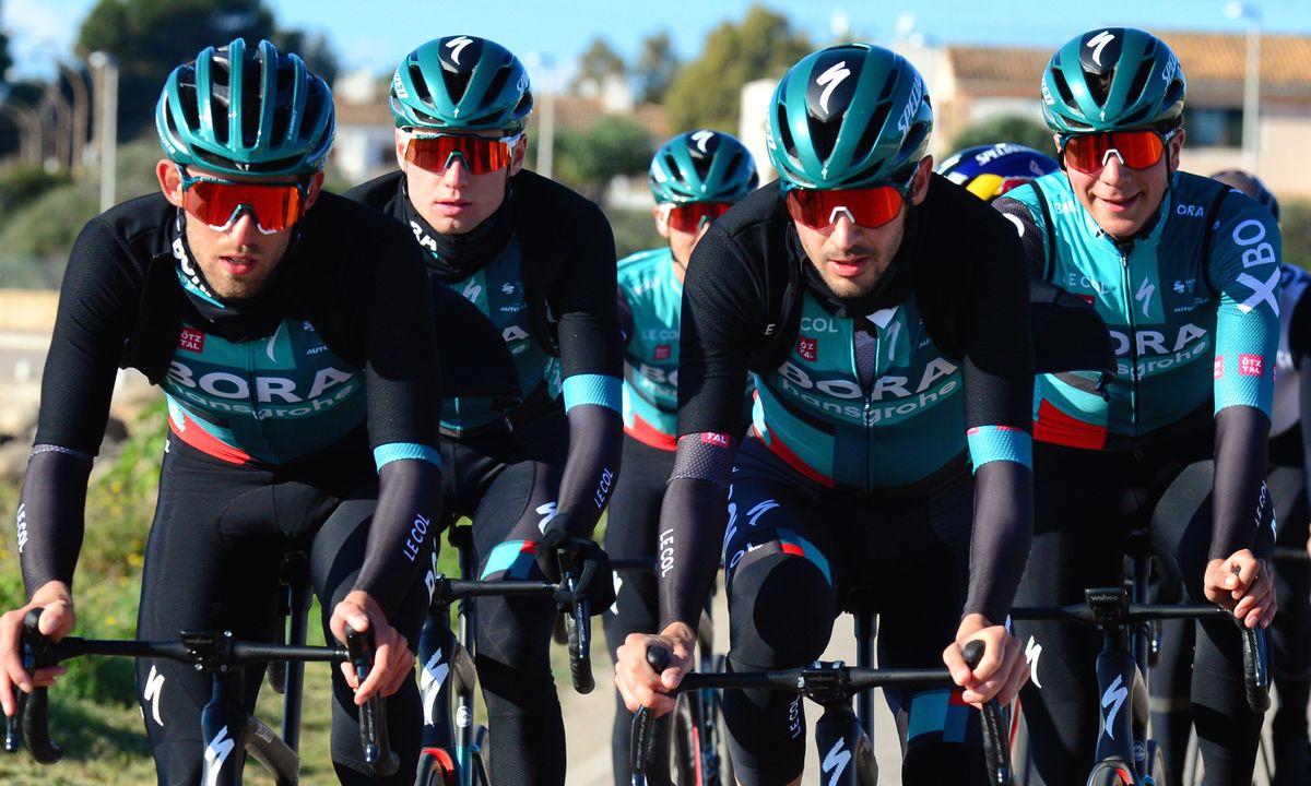 The Bora-Hansgrohe riders show off their 2022 colours