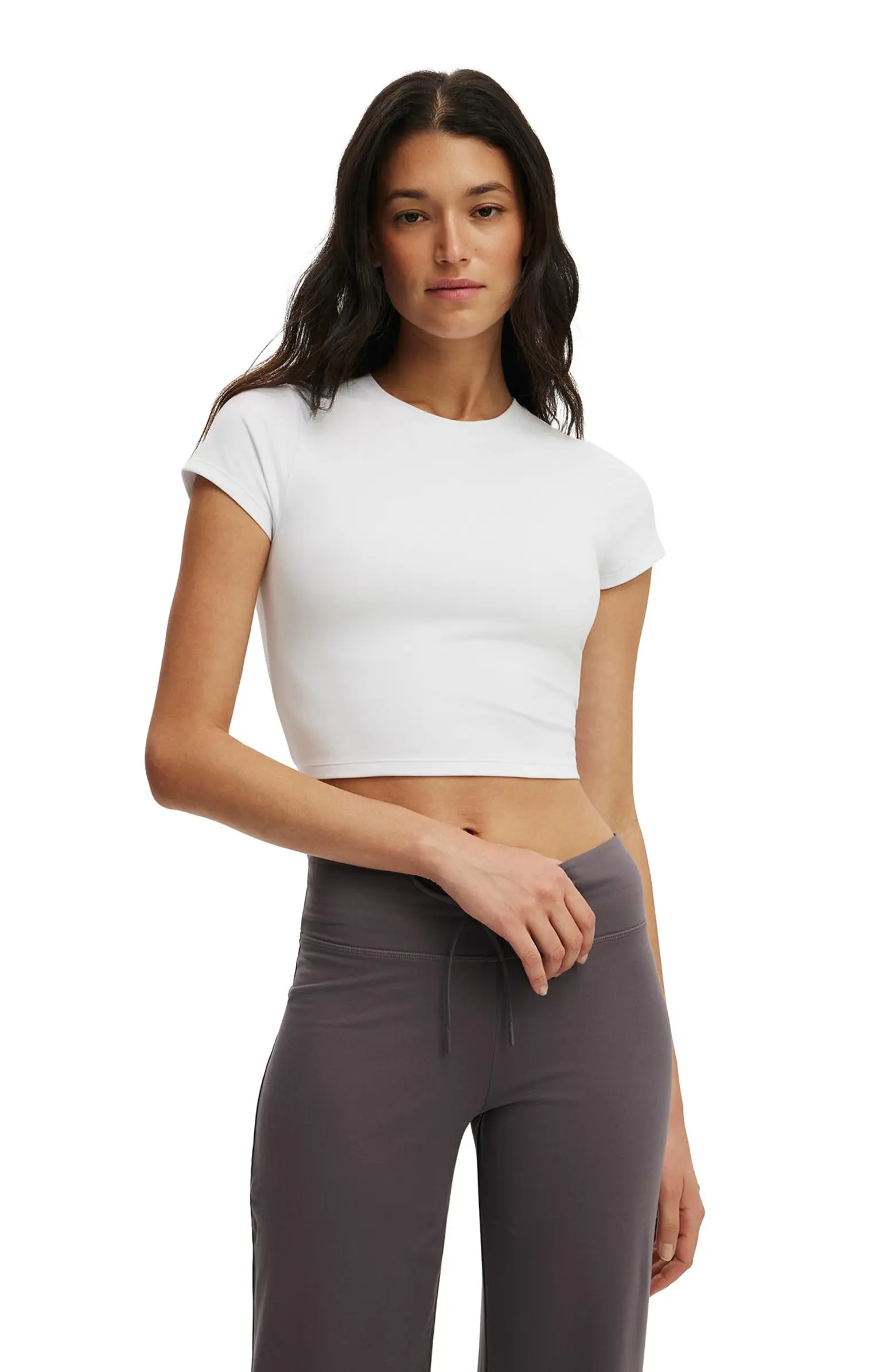 Cotton On , Women's Active Ultra Soft Cropped Fitted Tshirt