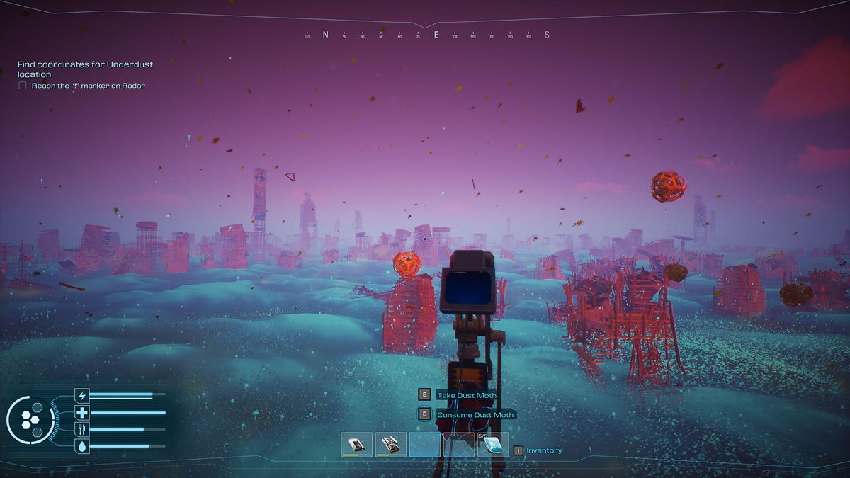 Forever Skies screenshot showing exploration and scavenging