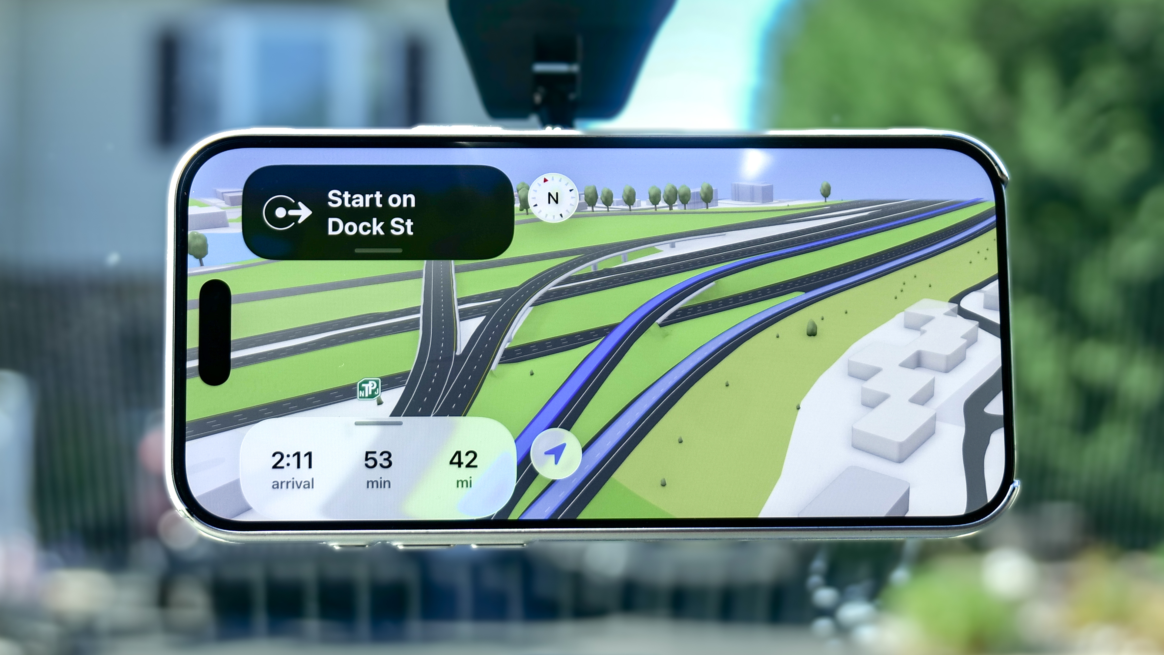 Apple Maps showing directions.