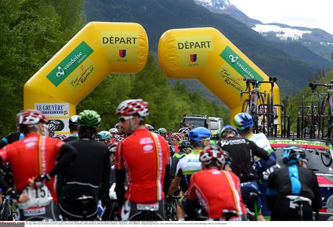 The start of stage 1 of the Tour de Romandie was moved to 88km to go