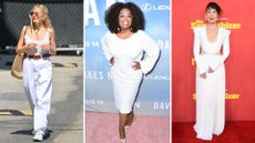 Sienna Miller, Oprah Winfrey and Sandra Oh wearing white outfits