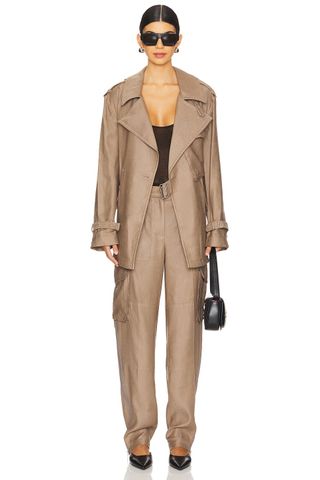 City Relaxed Water Resistant Belted Trench Coat