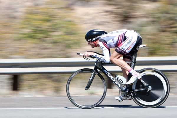 Rory Sutherland (United Healthcare) getting every advantage on the descent.