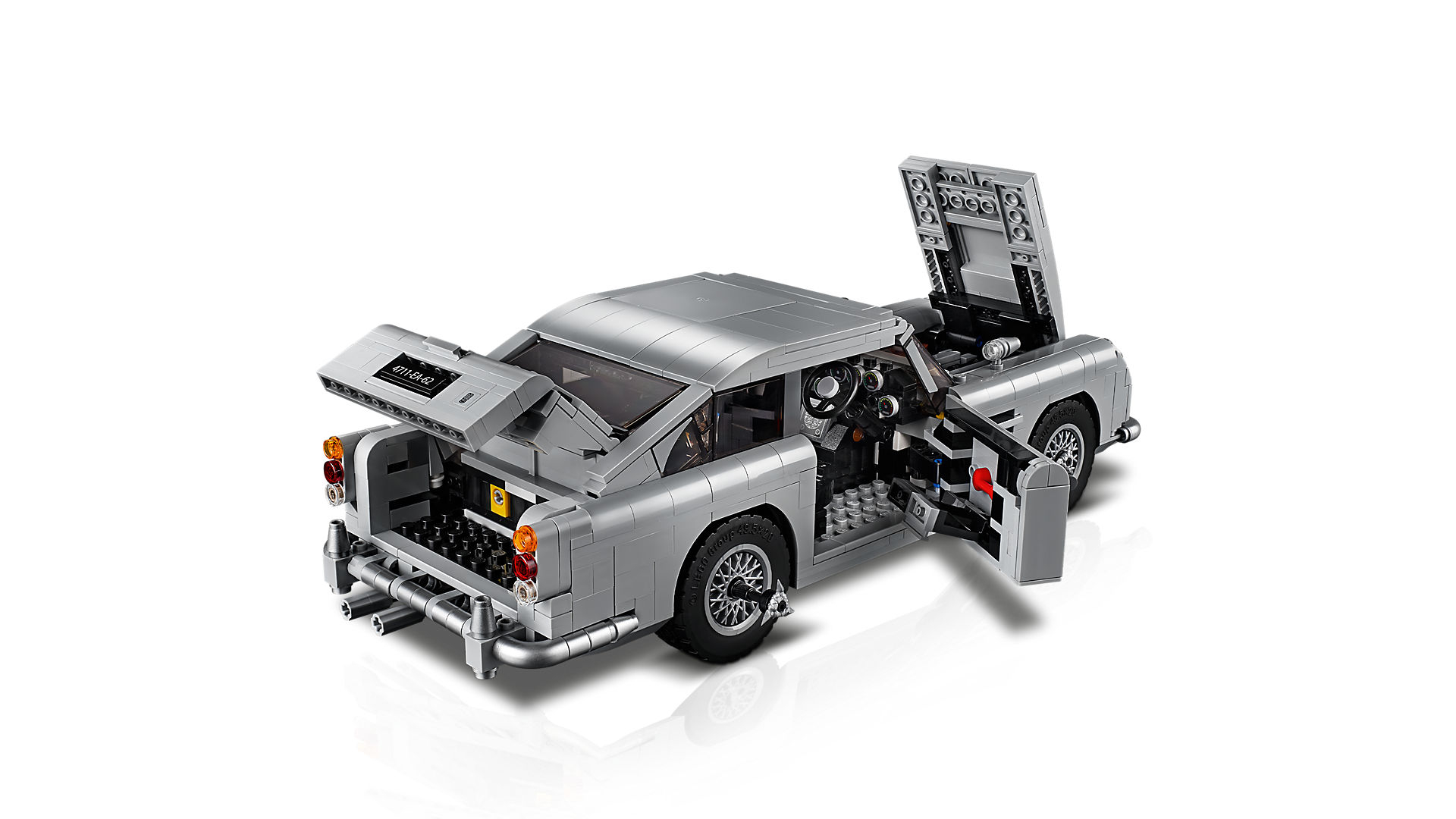 Lego James Bond Aston Martin on white background