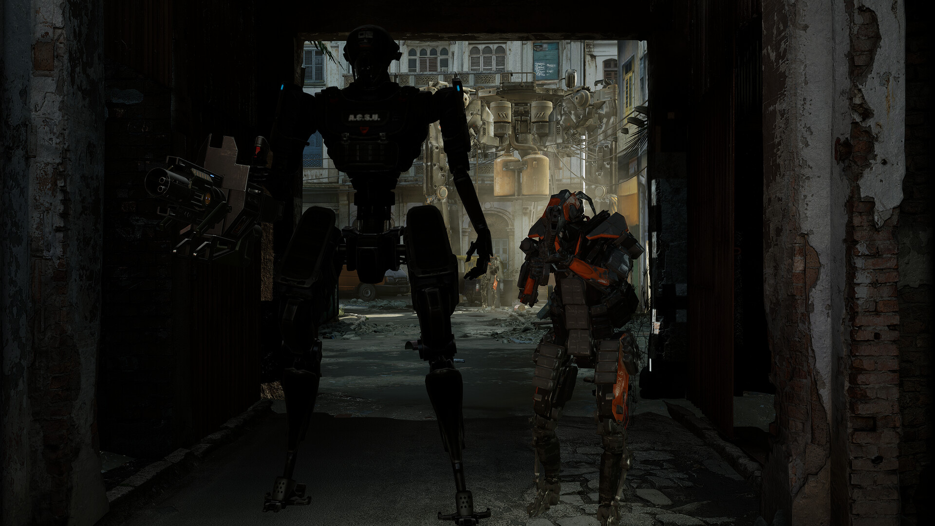 A screenshot of two robots during the upcoming PSVR 2 game AUTOMA