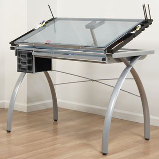 The Offex Craft Station Glass Drawing desk makes an excellent addition to any artist's studio