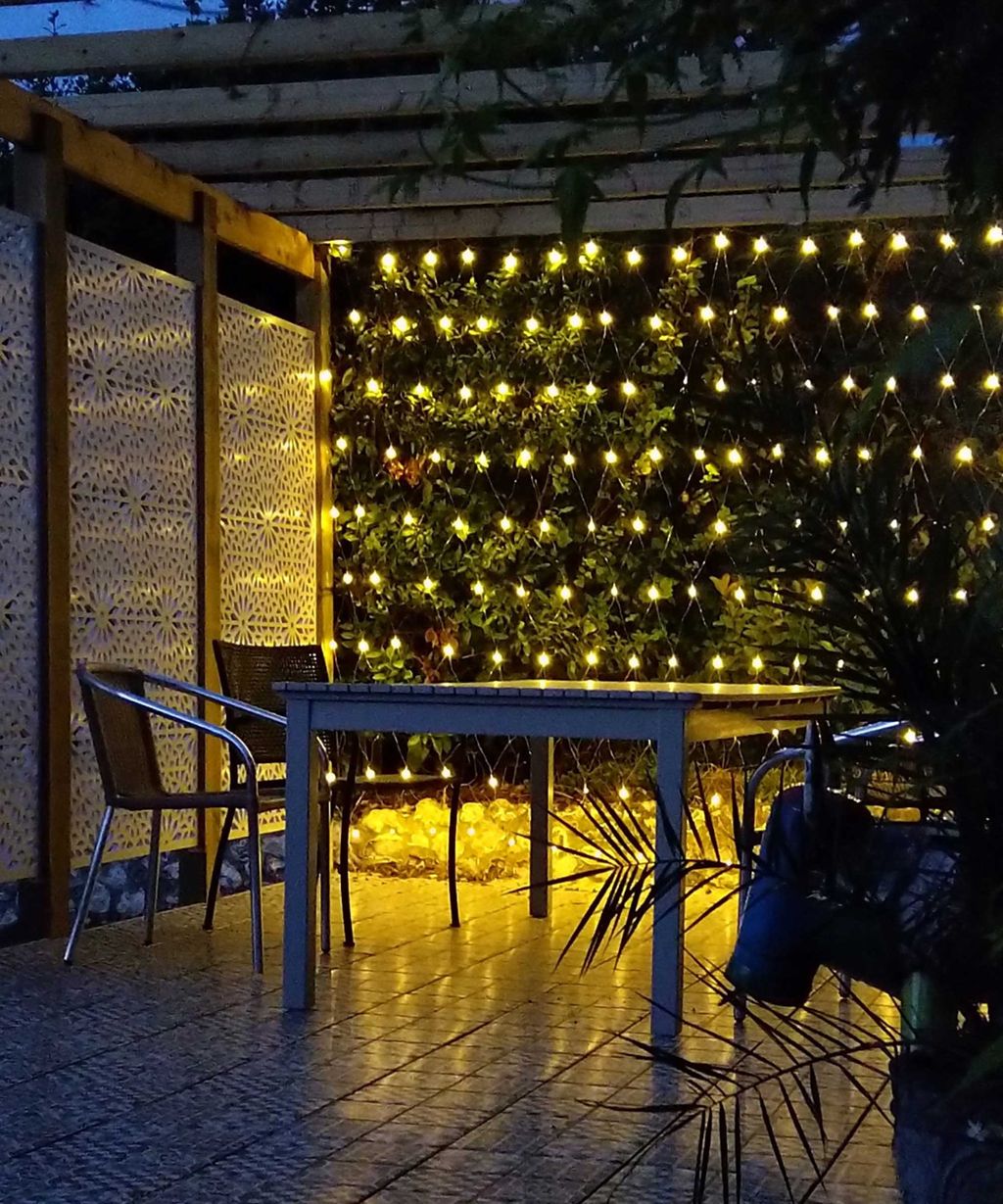Illustration of Backyard Furniture Lighting For Pergola