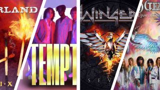 Segments of melodic rock album cover by Steve Overland, Tempt, Winger and Angel